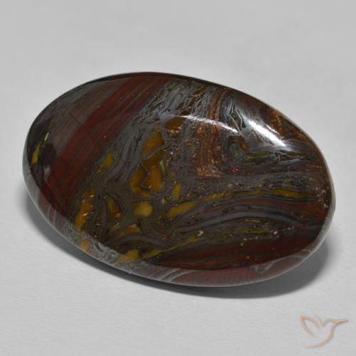 Oeil de Tigre Matrice Brun caryer naturelle ovale, 41.90 ct, Opaque