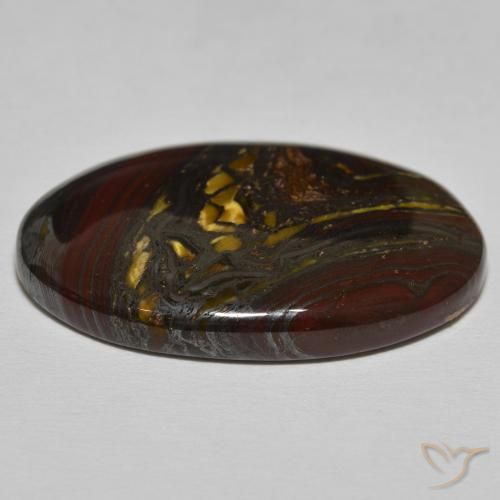 Oeil de Tigre Matrice Brun caryer naturelle ovale, 41.90 ct, Opaque
