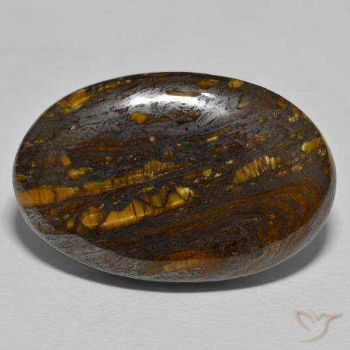 55.99ct Naturel Marron chaud Oeil de Tigre Matrice, ovale, Opaque
