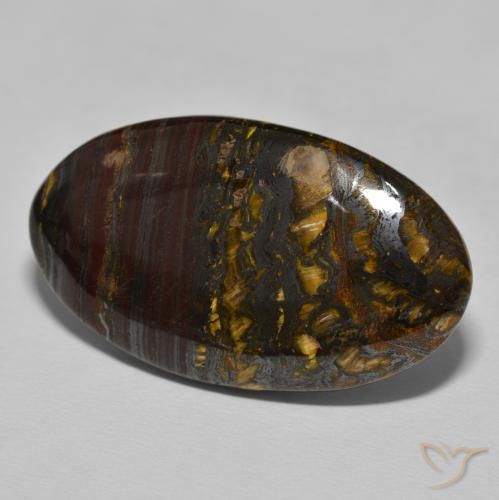 Oeil de Tigre Matrice Marron chaud naturelle ovale, 45.78 ct, Opaque