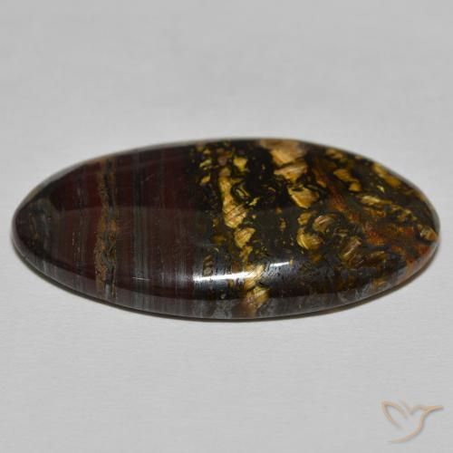 Oeil de Tigre Matrice Marron chaud naturelle ovale, 45.78 ct, Opaque