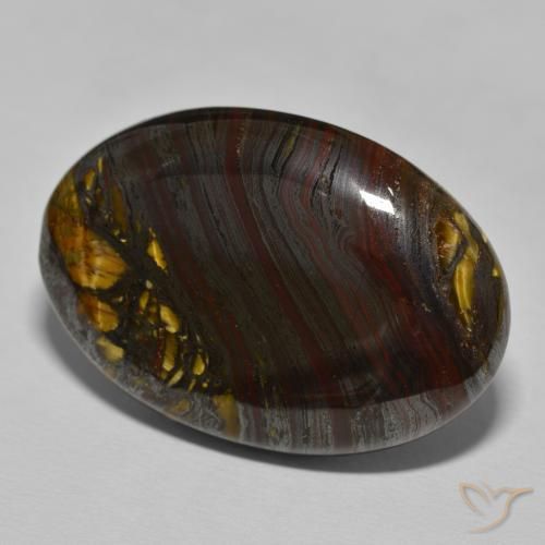 Oeil de Tigre Matrice Marron chaud naturelle ovale, 45.32 ct, Opaque