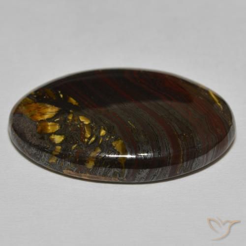 Oeil de Tigre Matrice Marron chaud naturelle ovale, 45.32 ct, Opaque