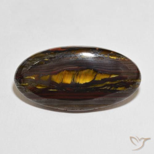 Oeil de Tigre Matrice Multicolore naturelle ovale, 33.73 ct, Opaque