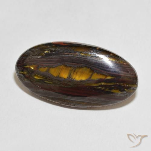 Oeil de Tigre Matrice Multicolore naturelle ovale, 33.73 ct, Opaque