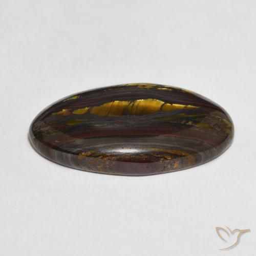 Oeil de Tigre Matrice Multicolore naturelle ovale, 33.73 ct, Opaque