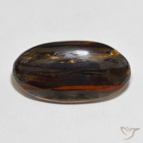 Oeil de Tigre Matrice Multicolore naturelle ovale, 26.37 ct, Opaque