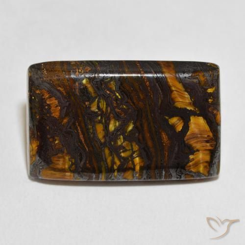 32.94ct Naturel Multicolore Oeil de Tigre Matrice, Baquette, Opaque
