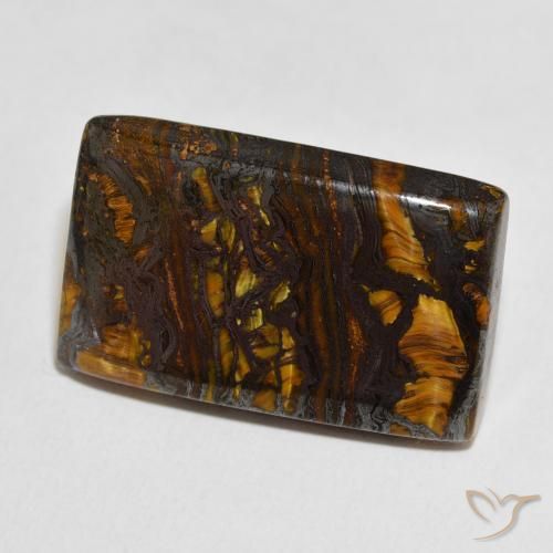 Oeil de Tigre Matrice Multicolore naturelle Baquette, 32.94 ct, Opaque
