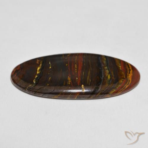 Oeil de Tigre Matrice Multicolore naturelle ovale, 51.65 ct, Opaque