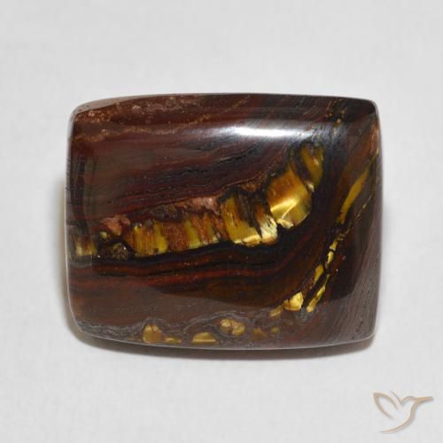 Oeil de Tigre Matrice Multicolore naturelle Coussin, 24.00 ct, Opaque