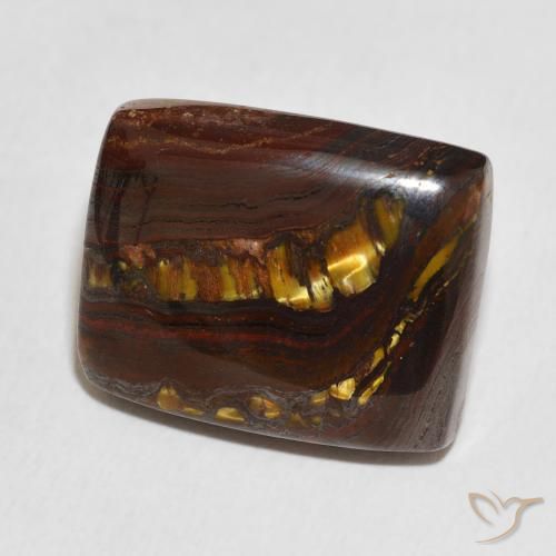 Oeil de Tigre Matrice Multicolore naturelle Coussin, 24.00 ct, Opaque