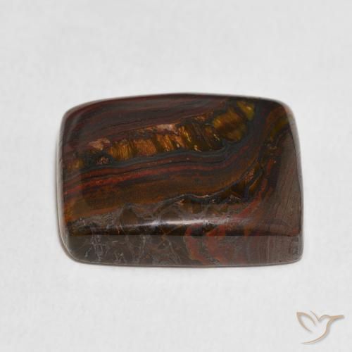 Oeil de Tigre Matrice Multicolore naturelle Coussin, 24.00 ct, Opaque