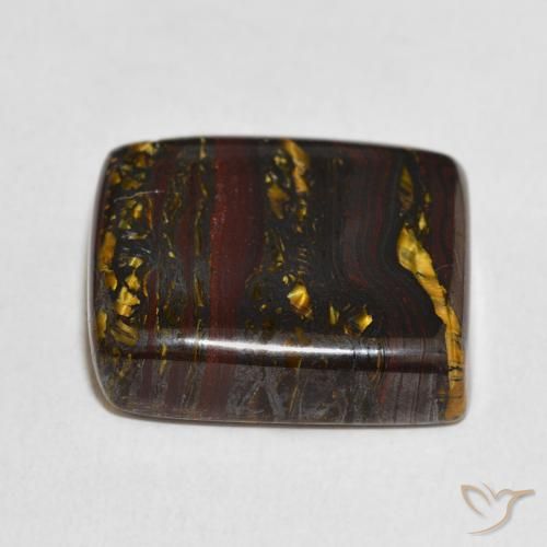 Oeil de Tigre Matrice Multicolore naturelle Coussin, 27.98 ct, Opaque
