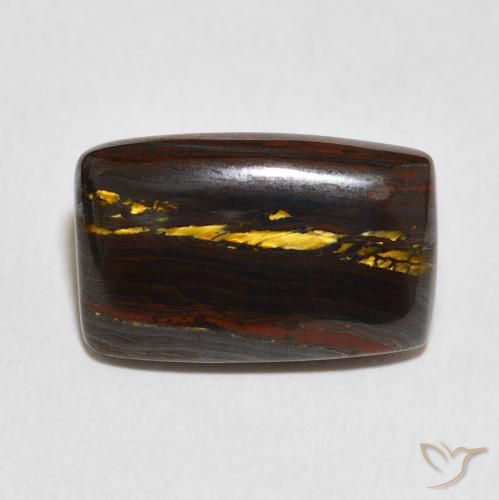 Oeil de Tigre Matrice Multicolore naturelle Coussin, 13.48 ct, Opaque
