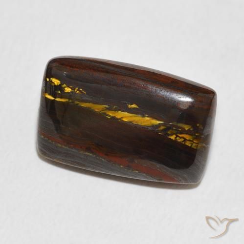 Oeil de Tigre Matrice Multicolore naturelle Coussin, 13.48 ct, Opaque