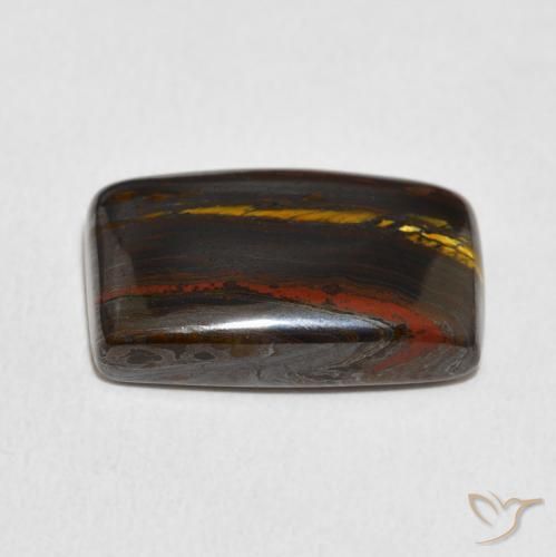 Oeil de Tigre Matrice Multicolore naturelle Coussin, 13.48 ct, Opaque