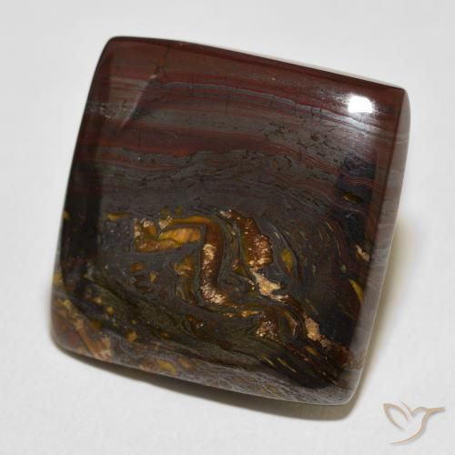 Oeil de Tigre Matrice Multicolore naturelle Carré, 39.05 ct, Opaque