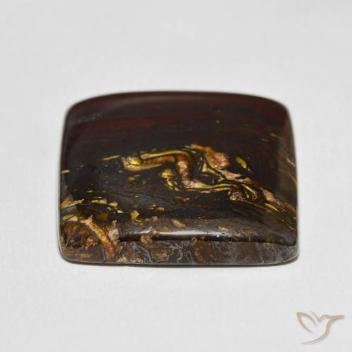 Oeil de Tigre Matrice Multicolore naturelle Carré, 39.05 ct, Opaque