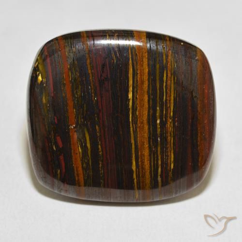47.05ct Naturel Multicolore Oeil de Tigre Matrice, Coussin, Opaque