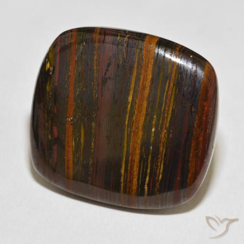 Oeil de Tigre Matrice Multicolore naturelle Coussin, 47.05 ct, Opaque