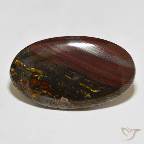 Oeil de Tigre Matrice Multicolore naturelle ovale, 45.48 ct, Opaque