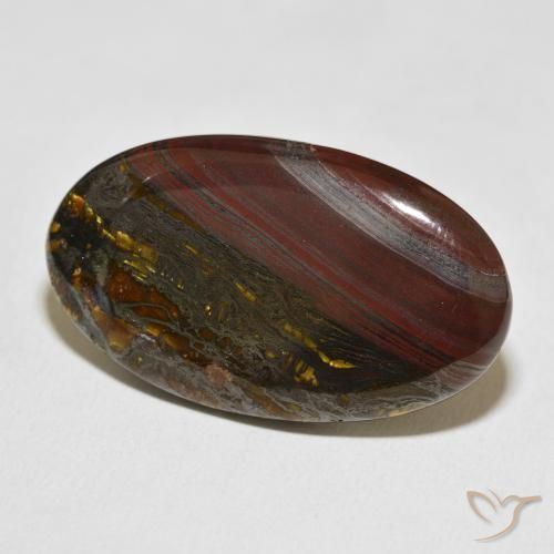 Oeil de Tigre Matrice Multicolore naturelle ovale, 45.48 ct, Opaque