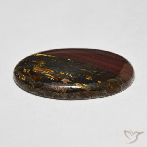 Oeil de Tigre Matrice Multicolore naturelle ovale, 45.48 ct, Opaque