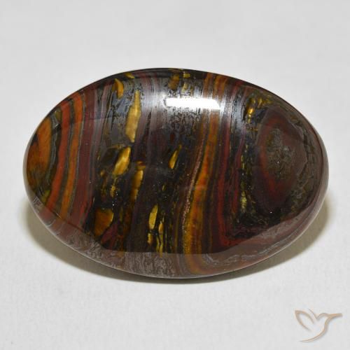 45.39ct Naturel Multicolore Oeil de Tigre Matrice, ovale, Opaque