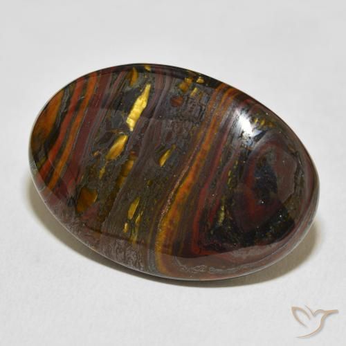 Oeil de Tigre Matrice Multicolore naturelle ovale, 45.39 ct, Opaque