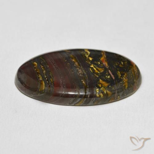 Oeil de Tigre Matrice Multicolore naturelle ovale, 37.24 ct, Opaque