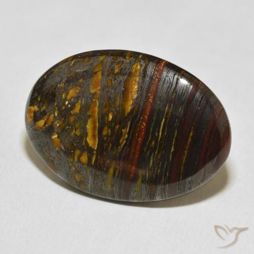 Oeil de Tigre Matrice Multicolore naturelle ovale, 30.98 ct, Opaque
