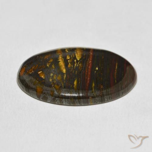 Oeil de Tigre Matrice Multicolore naturelle ovale, 30.98 ct, Opaque