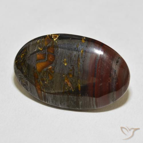 Oeil de Tigre Matrice Multicolore naturelle ovale, 36.40 ct, Opaque