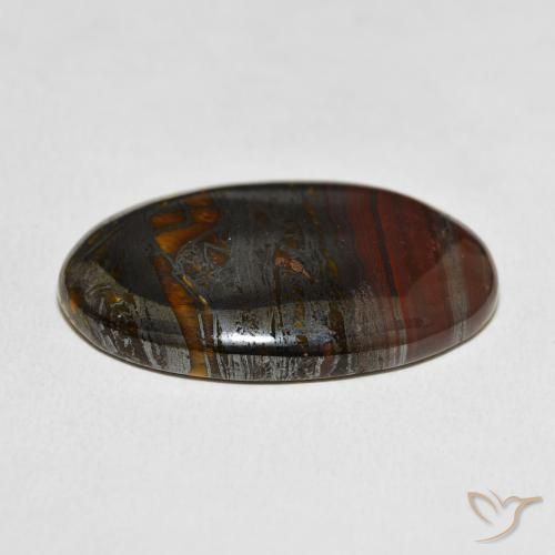 Oeil de Tigre Matrice Multicolore naturelle ovale, 36.40 ct, Opaque