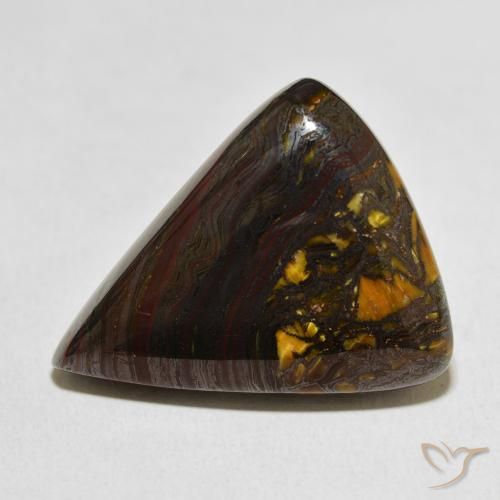 Oeil de Tigre Matrice Multicolore naturelle En forme de poire, 39.24 ct, Opaque