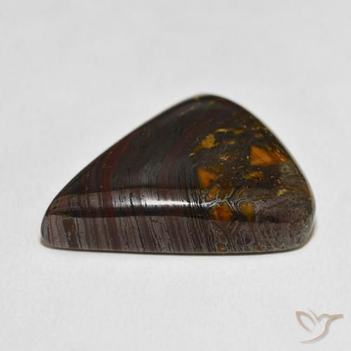Oeil de Tigre Matrice Multicolore naturelle En forme de poire, 39.24 ct, Opaque