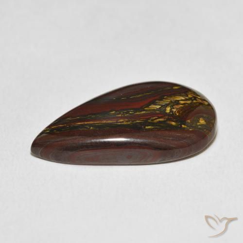 Oeil de Tigre Matrice Multicolore naturelle En forme de poire, 19.41 ct, Opaque