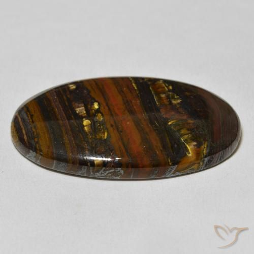 Oeil de Tigre Matrice Multicolore naturelle ovale, 55.91 ct, Opaque