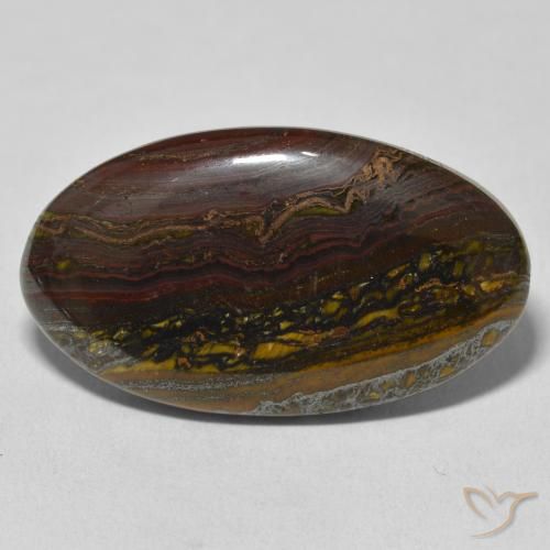 Oeil de Tigre Matrice Multicolore naturelle ovale, 39.17 ct, Opaque