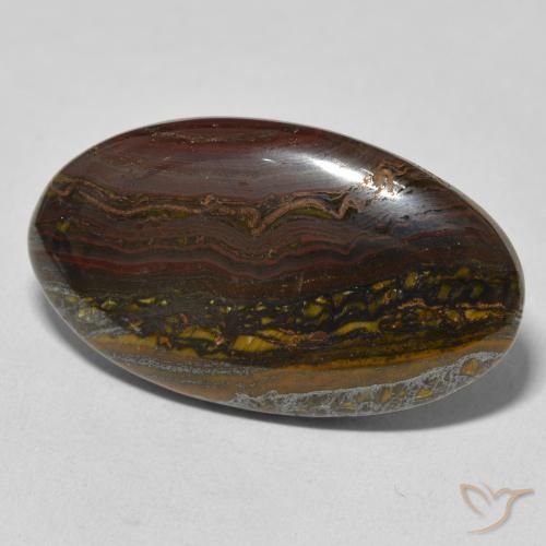 Oeil de Tigre Matrice Multicolore naturelle ovale, 39.17 ct, Opaque