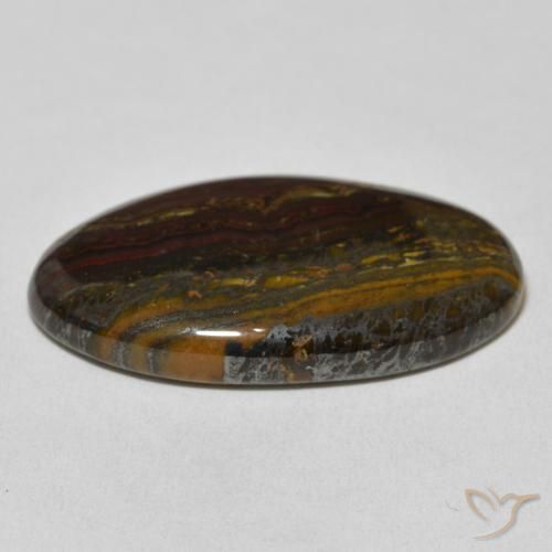 Oeil de Tigre Matrice Multicolore naturelle ovale, 39.17 ct, Opaque