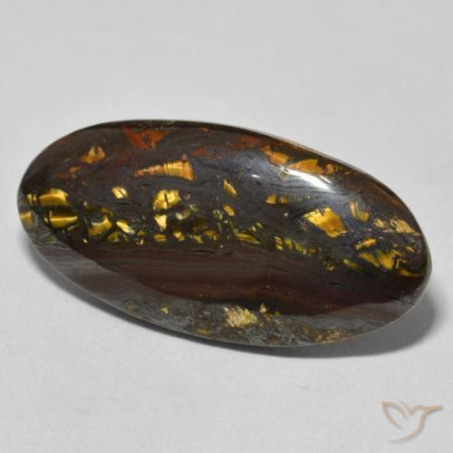 Oeil de Tigre Matrice Multicolore naturelle ovale, 30.82 ct, Opaque