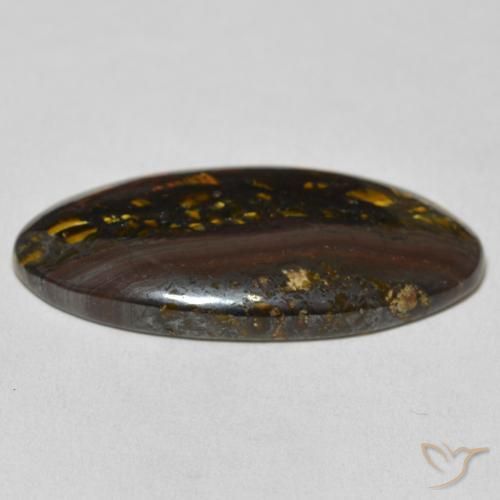 Oeil de Tigre Matrice Multicolore naturelle ovale, 30.82 ct, Opaque