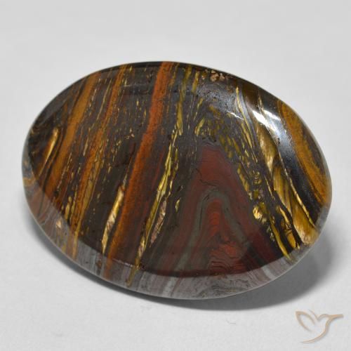 Oeil de Tigre Matrice Multicolore naturelle ovale, 43.24 ct, Opaque
