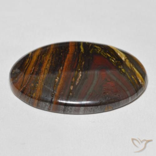 Oeil de Tigre Matrice Multicolore naturelle ovale, 43.24 ct, Opaque