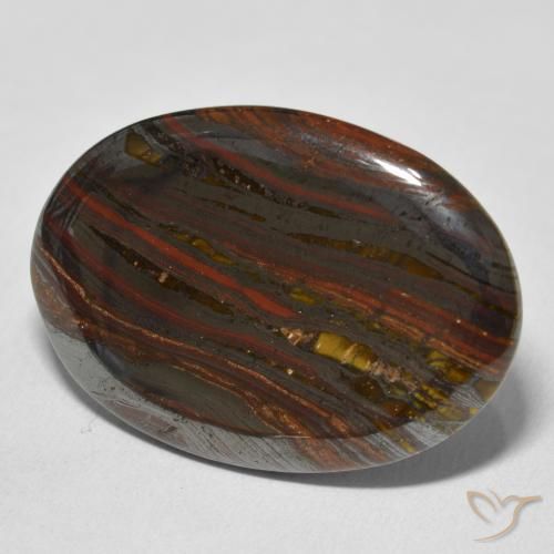 Oeil de Tigre Matrice Multicolore naturelle ovale, 36.03 ct, Opaque