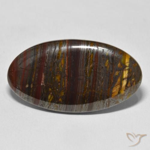 32.98ct Naturel Multicolore Oeil de Tigre Matrice, ovale, Opaque