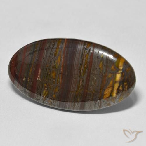 Oeil de Tigre Matrice Multicolore naturelle ovale, 32.98 ct, Opaque
