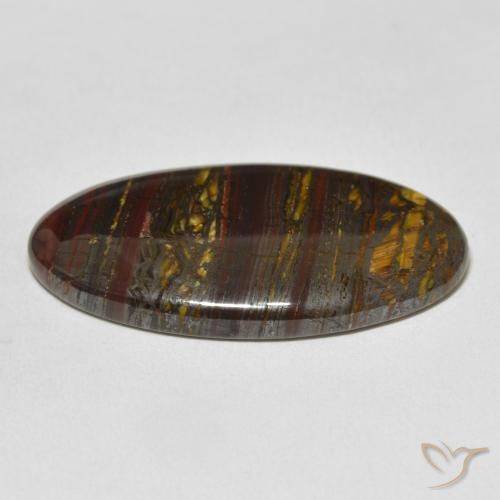 Oeil de Tigre Matrice Multicolore naturelle ovale, 32.98 ct, Opaque